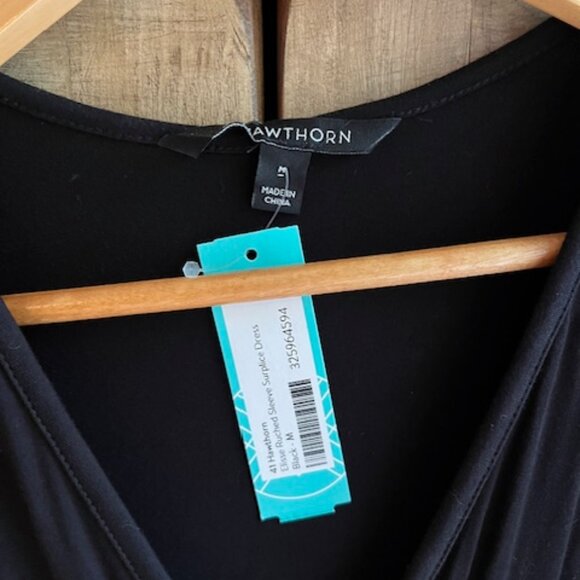 41 Hawthorn Elisse Ruched Sleeve Surplice Dress, NWT, Medium - Picture 2 of 6